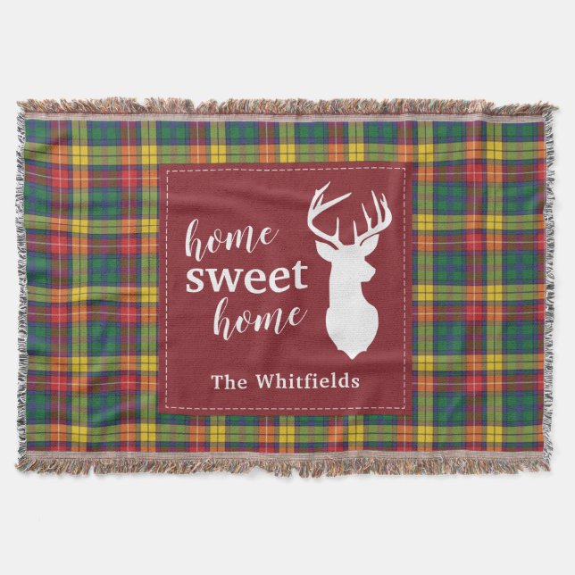 Couverture Rustique Tartan Buchanan Plaid Personnalisé (Devant)