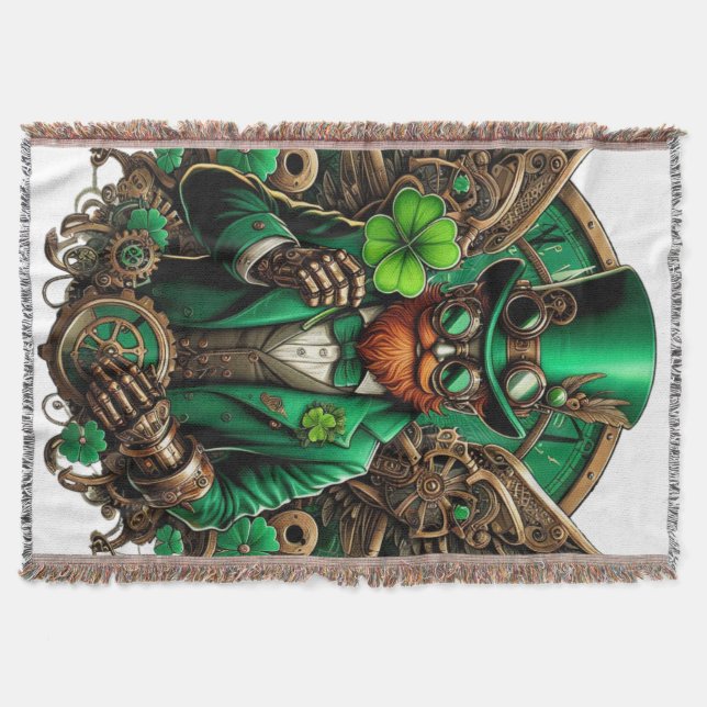 Couverture Saint Patrick's Day trèfle à vapeur (Devant)