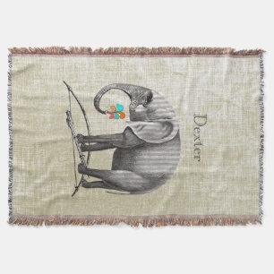 Couverture Salle de garçon personnalisée Eléphant Vintage Elé