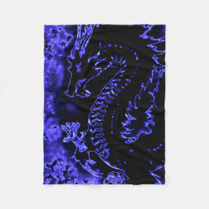 Couverture samouraï bleue de dragon d'esprit