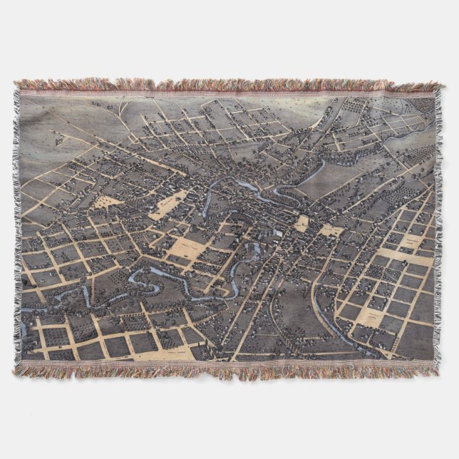 Couverture San Antonio, Texas, Antique Aerial City Map, 1873 (Devant)