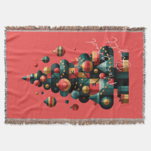 Couverture Sapin de Noël géométrique
