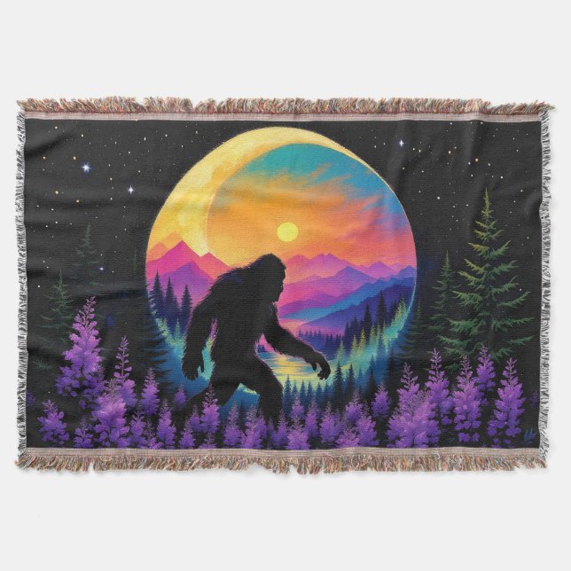 Couverture Sasquatch Rainbow Mountain Moon Horloge murale (Devant)
