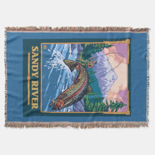 Couverture Scène de pêche de mouche - rivière de Sandy,