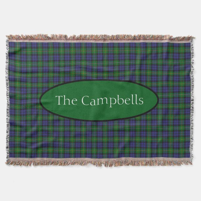 Couverture Scottish Campbell Family Tartan Personnalisé (Devant)