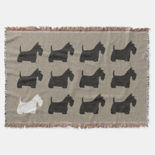 Couverture Scottish Terriers   Chiens écossais noirs et blanc