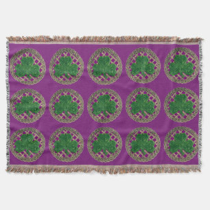 Couverture Shamrock violet sur noeuds celtiques lancer la cou