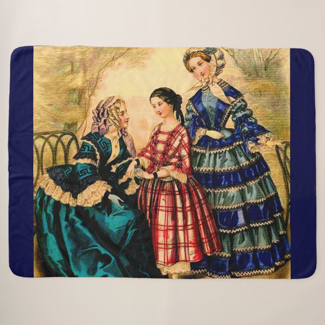 Couverture Sherpa 1852 Empreinte de mode française (Devant (Horizontal))