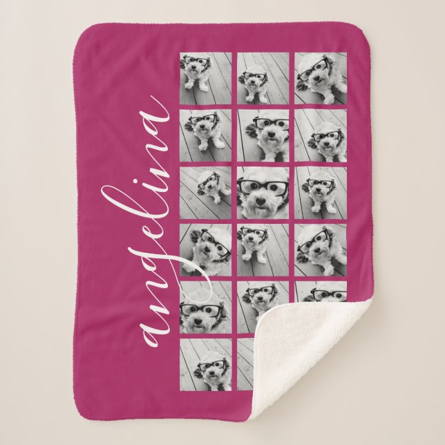 Couverture Sherpa 18 Collage de photos - CAN EDIT couleur arrière -  (Devant)