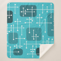 1950 Eames Era Art Crosshairs Turquoise