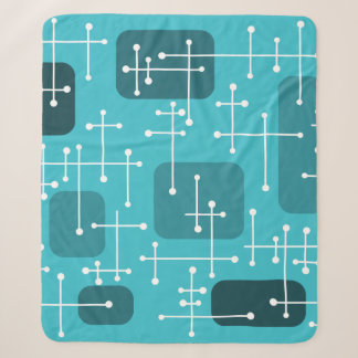 Couverture Sherpa 1950 Eames Era Art Crosshairs Turquoise