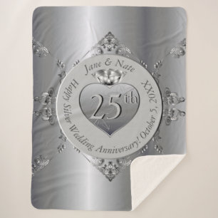 Couverture Sherpa 25e anniversaire du Mariage d'argent Sherpa Blanke
