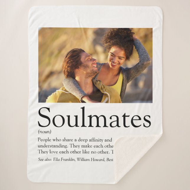 Couverture Sherpa 2 Photo Personnalisée Soulmates Définition (Devant)