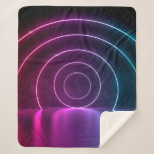 Couverture Sherpa 3d ing des lignes brillantes du portail de cercle