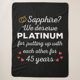 Couverture Sherpa 45e anniversaire du Mariage I - Sapphire Funny Cou