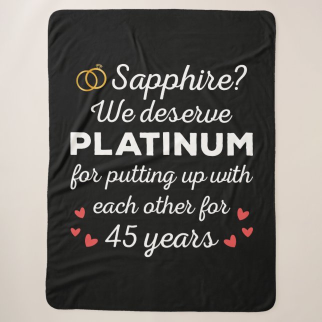 Couverture Sherpa 45e anniversaire du Mariage I - Sapphire Funny Cou (Devant)