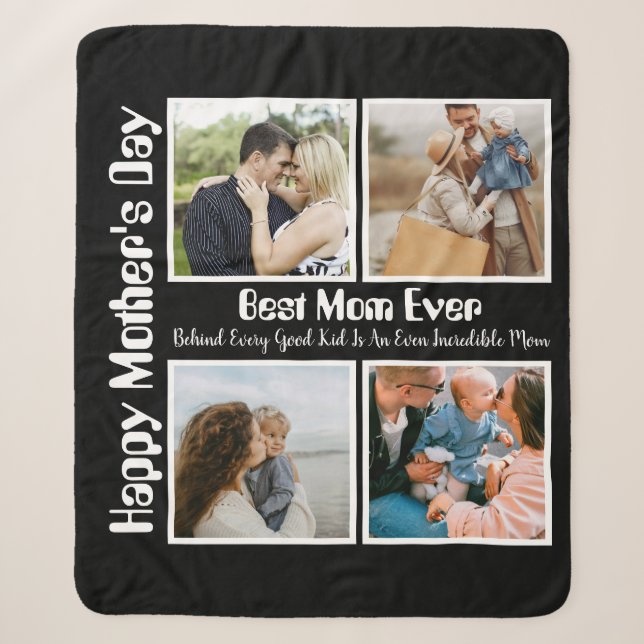 Couverture Sherpa 4 Collage photo Meilleure maman jamais (Devant)