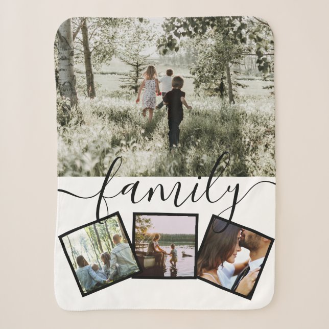 Couverture Sherpa 4 Famille de collages photo personnalisée (Devant)
