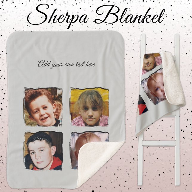 Couverture Sherpa 4 photo collage add text grey (Créateur téléchargé)