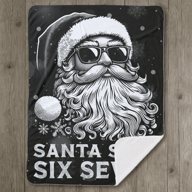Couverture Sherpa 67 Meme Funny Santa Says Six Seven Christmas (Créateur téléchargé)