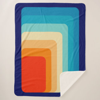 Couverture Sherpa 70s Square Rainbow