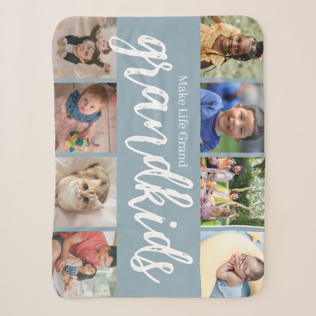 Couverture Sherpa 8 Collage photo petits-enfants (Devant)
