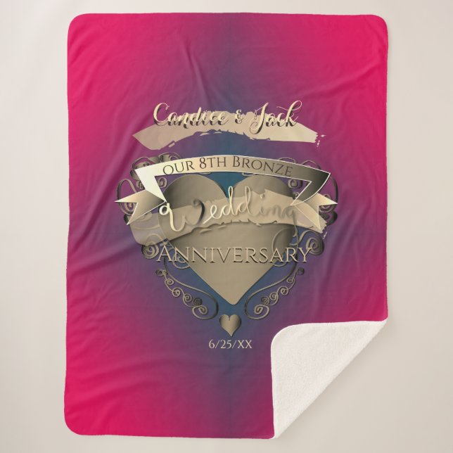 Couverture Sherpa 8e anniversaire Mariage bronze +Tourmaline (Devant)