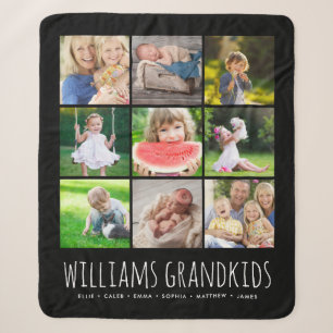 Couverture Sherpa 9 Collage photo avec vos petits-enfants Noir