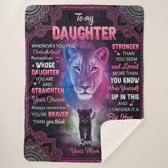 Couverture Sherpa À chaque fois que vous vous sentez écrasé Lion Mam (Devant)