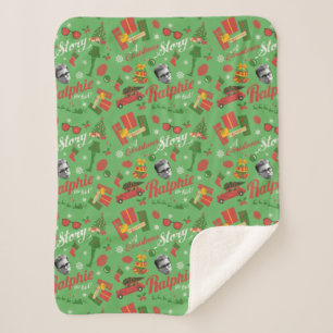 Couverture Sherpa A Christmas Story Green Icon Pattern