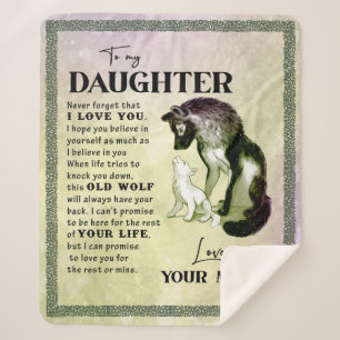 Couverture Sherpa À Mon Cadeau Fille, Lettre D'Amour Fille Et Maman