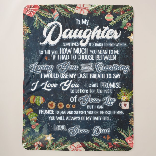Couverture Sherpa À Mon Cadeau Fille, Lettre De Noël À Fille (Devant)