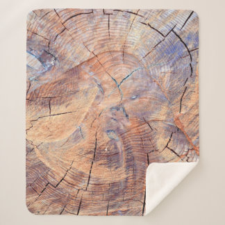 Couverture Sherpa A tree in a cut. Logs lumber in the woods. Texture