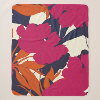 Couverture Sherpa Abstract elegance pattern with floral background.