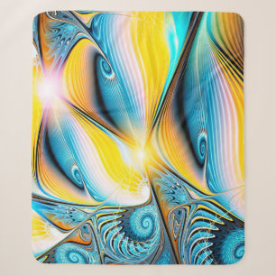 Couverture Sherpa Abstrait artistique doré et bleu lumière moderne r