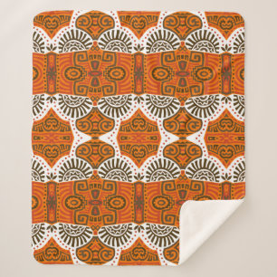 Couverture Sherpa Abstrait Ethnique vintage Motif sans couture. tend