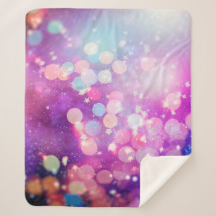 Couverture Sherpa Abstrait flou de shi brillant bleu et argent