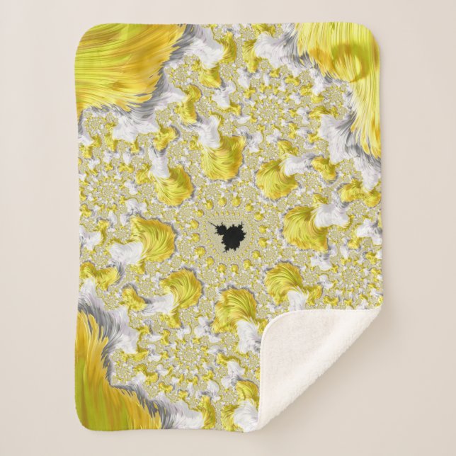 Couverture Sherpa Abstrait Gold Fractal (Devant)