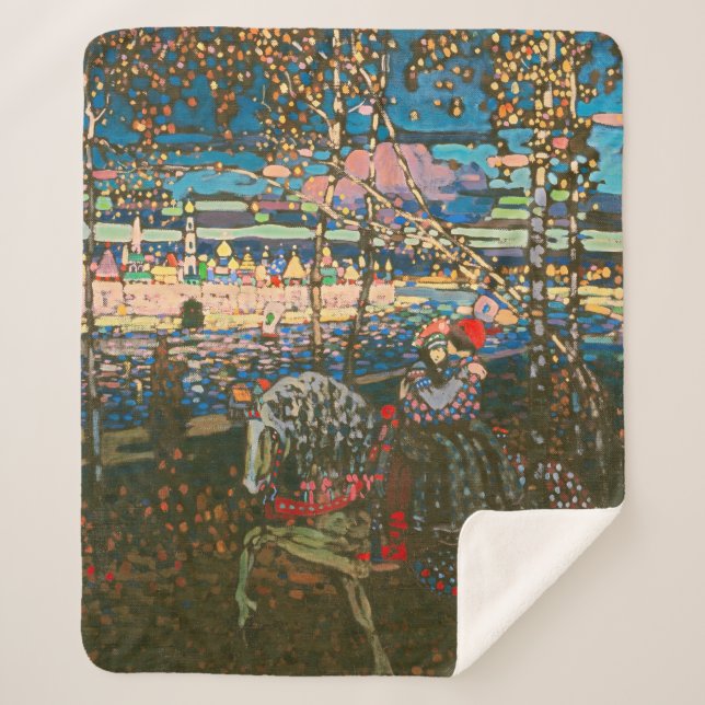 Couverture Sherpa Abstrait Kandinsky équitation Couple coloré (Devant)