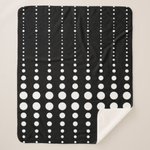 Couverture Sherpa Abstrait moderne design noir lignes blanches point