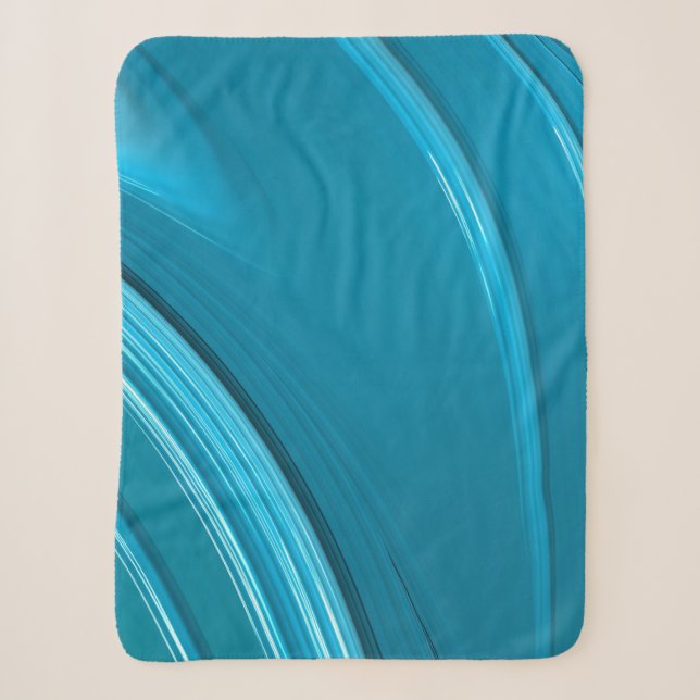 Couverture Sherpa Abstrait Turquoise Blue Swirl Petit (Devant)