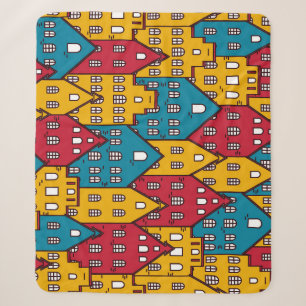Couverture Sherpa Abstrait urbain : motif urbain vintage
