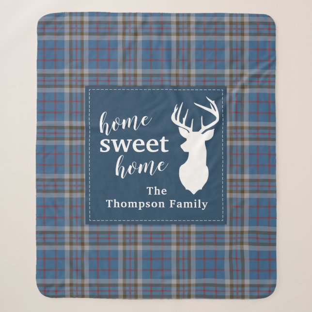 Couverture Sherpa Accueil sucré personnalisé Tartan Clan Thompson Pl (Devant)