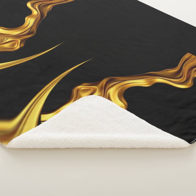 Couverture Sherpa Achempong Opulent Swirl  Liquid Luxury Gold Black (3/4)