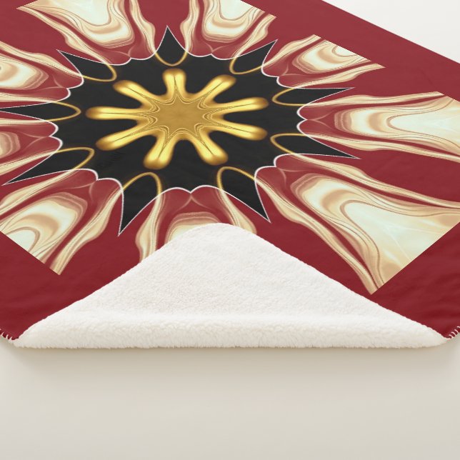 Couverture Sherpa Achempong: Starburst Blanket | Deep Crimson & Gold (3/4)