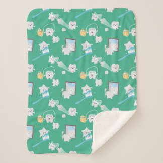 Couverture Sherpa Adorable Bébé Dents Bureau dentaire Dentiste