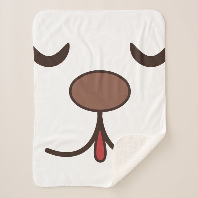 Couverture Sherpa Adorable mignon chien visage enfants blanc (Devant)