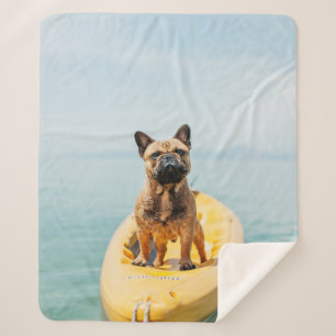 Couverture Sherpa Adulte brun français taurin debout en kayak