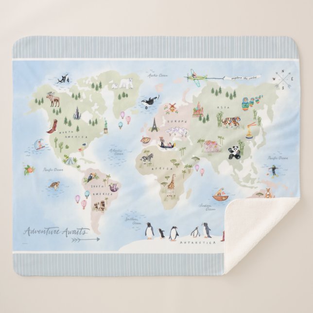 Couverture Sherpa Adventure Await World Map (Devant (Horizontal))