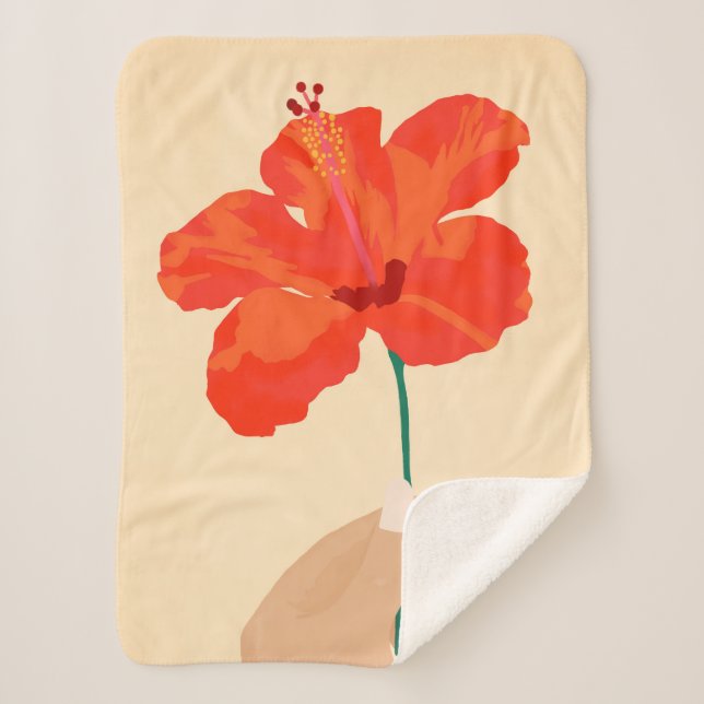 Couverture Sherpa Affection Hibiscus (Devant)